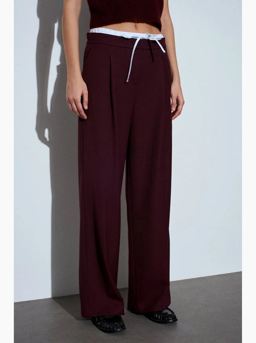 Pantalon large en crêpe pour femme dilvin - Kiabi