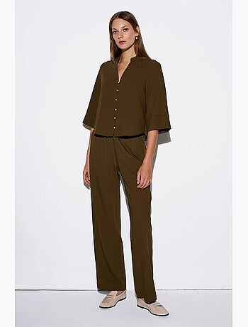 Pantalon large en crêpe pour femme dilvin