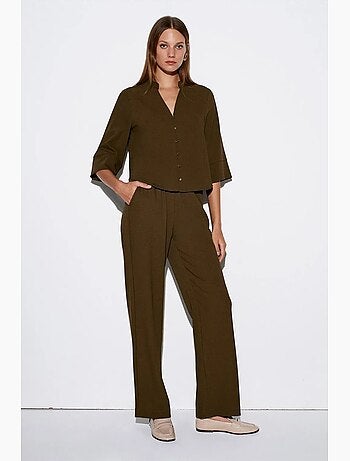 Pantalon large en crêpe pour femme dilvin