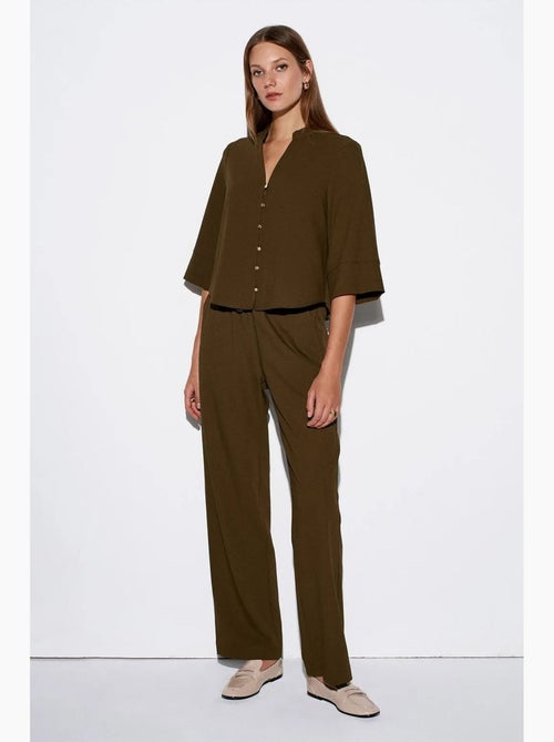 Pantalon large en crêpe pour femme dilvin - Kiabi