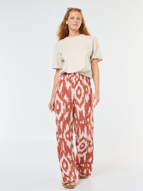 Pantalon large en crêpe - Kiabi