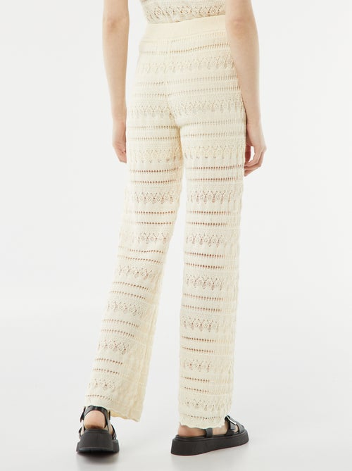 Pantalon large en crochet - Kiabi