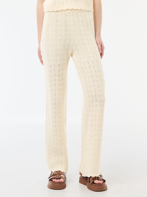 Pantalon large en crochet - Kiabi