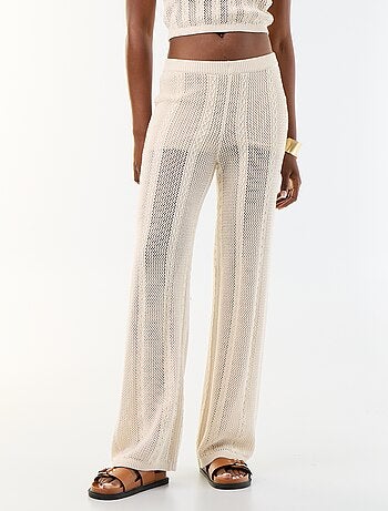 Pantalon large en crochet