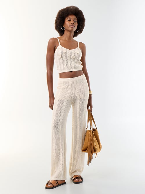 Pantalon large en crochet - Kiabi