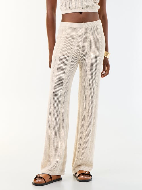 Pantalon large en crochet - Kiabi