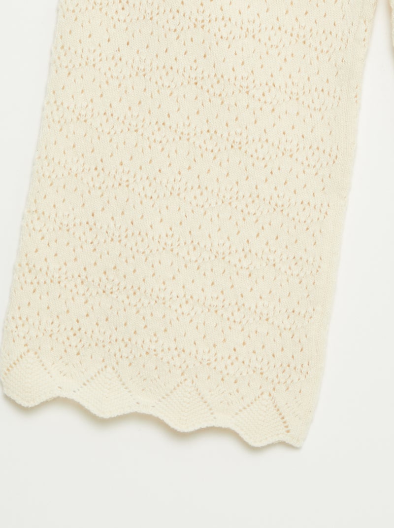 Pantalon large en crochet BLANC - Kiabi