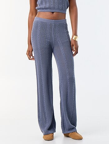 Pantalon large en crochet