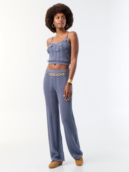 Pantalon large en crochet - Kiabi