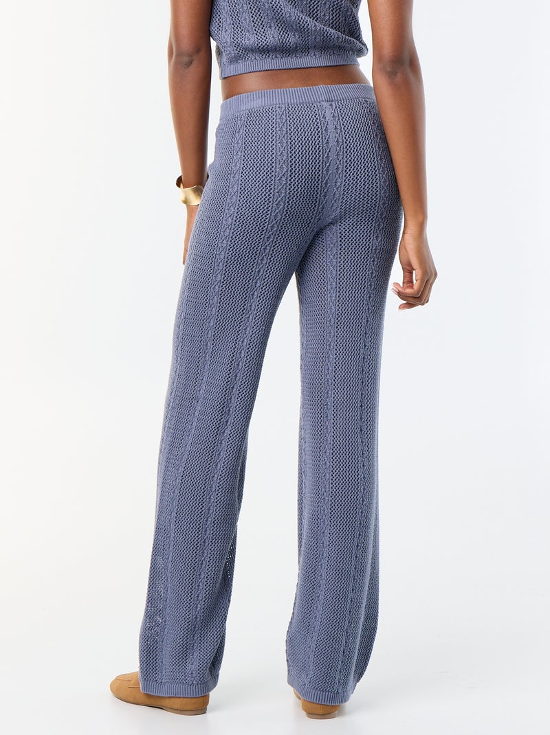 Pantalon large en crochet Gris - Kiabi