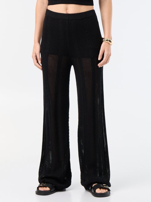 Pantalon large en crochet - Kiabi