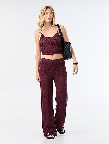 Pantalon large en crochet