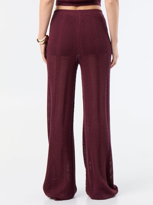 Pantalon large en crochet - Kiabi