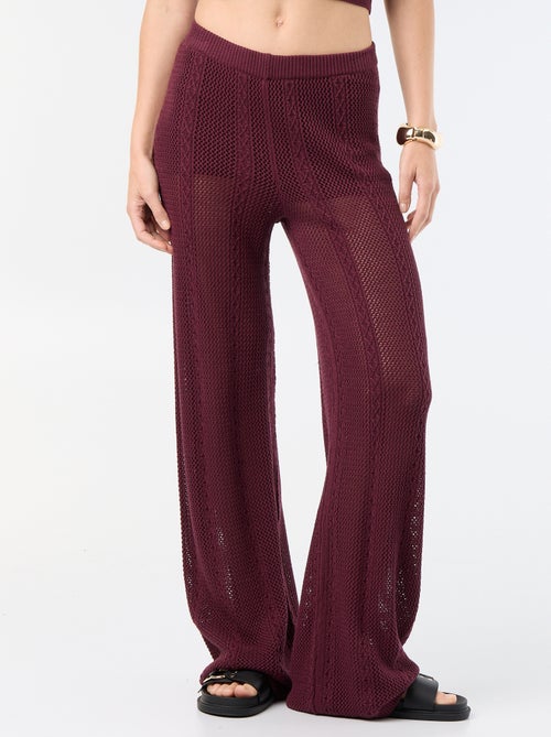 Pantalon large en crochet - Kiabi