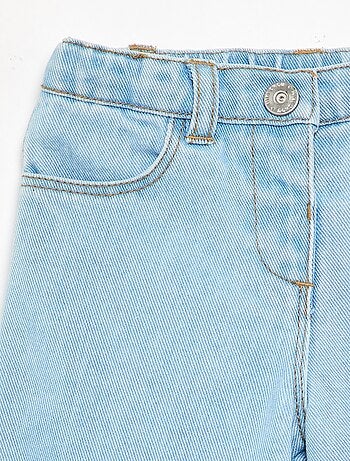 Pantalon large en denim avec volants