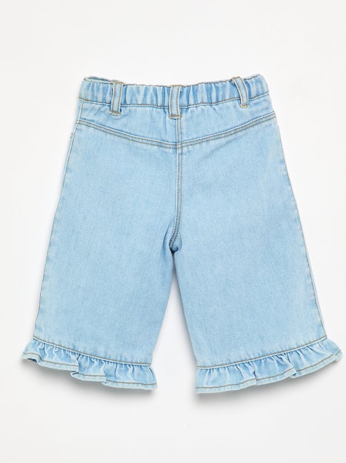 Pantalon large en denim avec volants - Kiabi Pantalon large en denim avec volants - Kiabi