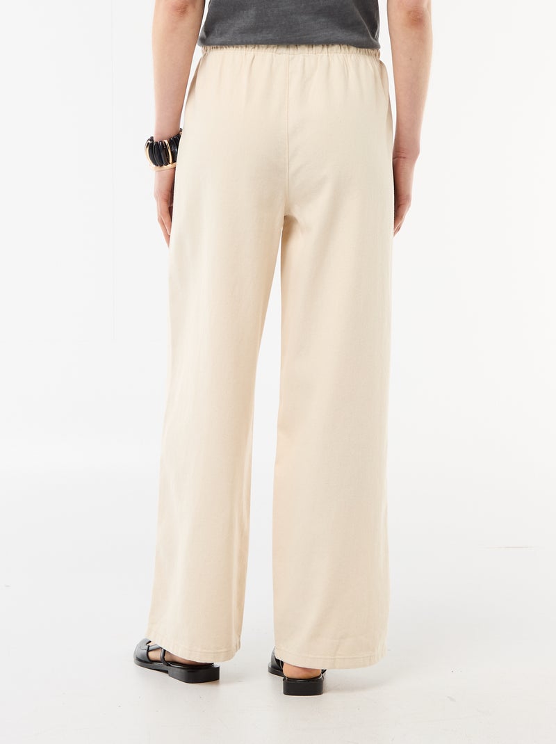 Pantalon large en denim Blanc - Kiabi