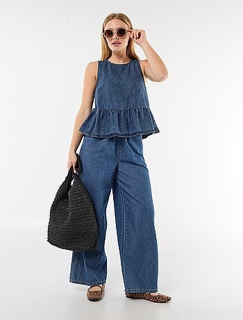 Pantalon large en denim