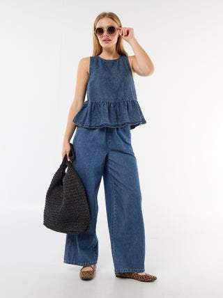 Pantalon large en denim