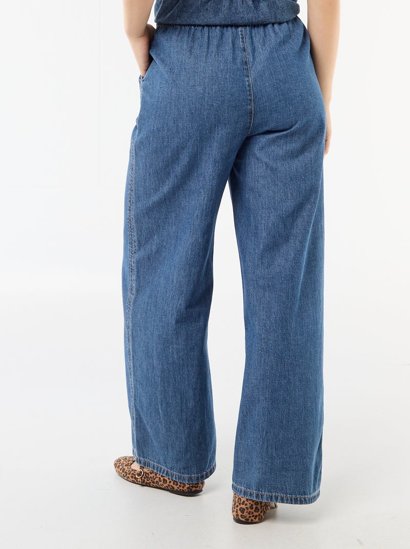 Pantalon large en denim Bleu - Kiabi