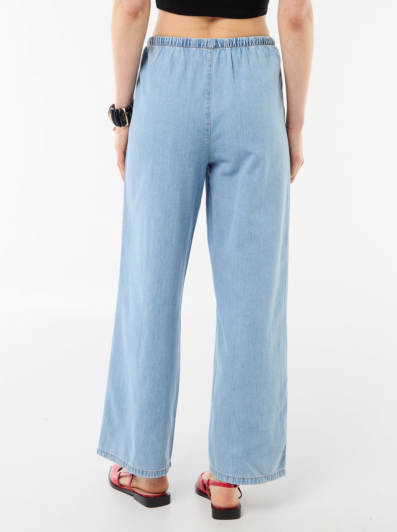 Pantalon large en denim Bleu - Kiabi
