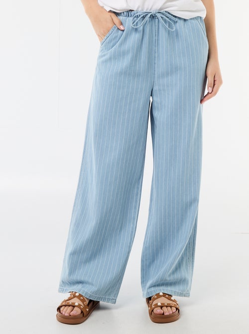 Pantalon large en denim - Kiabi