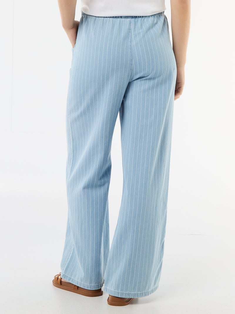 Pantalon large en denim Bleu - Kiabi