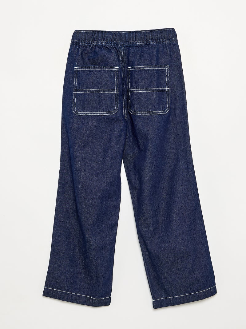 Pantalon large en denim Bleu - Kiabi