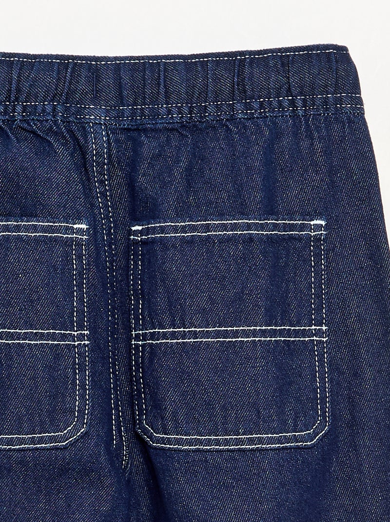 Pantalon large en denim Bleu - Kiabi