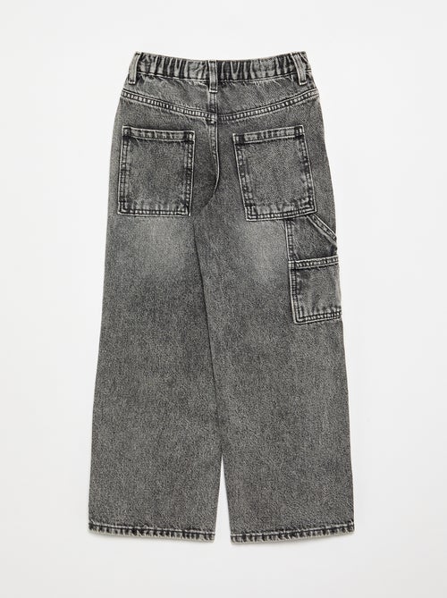 Pantalon large en denim - Kiabi Pantalon large en denim - Kiabi