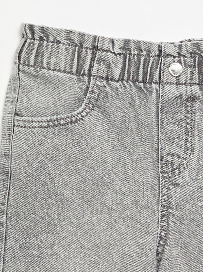 Pantalon large en denim Gris - Kiabi