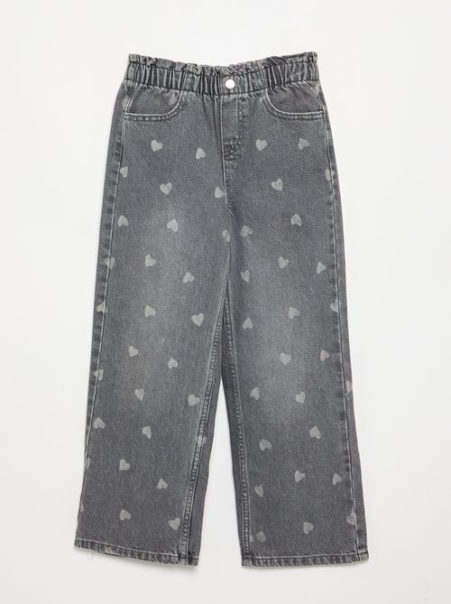Pantalon large en denim - Kiabi Pantalon large en denim - Kiabi