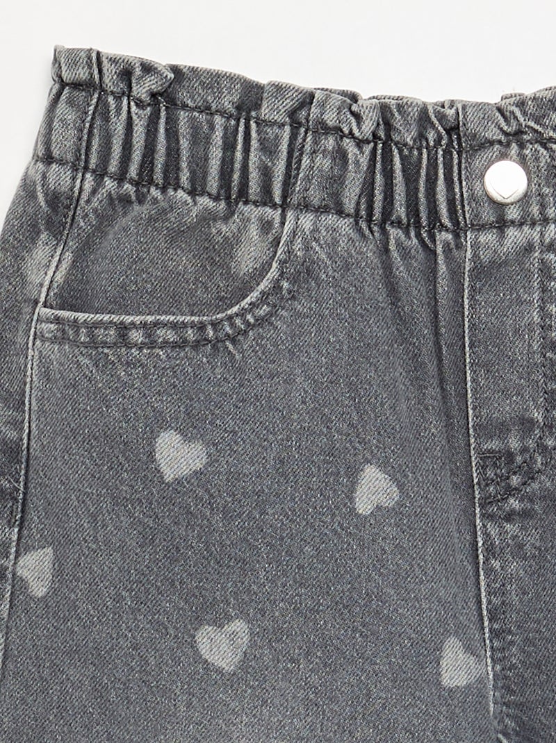 Pantalon large en denim Gris - Kiabi
