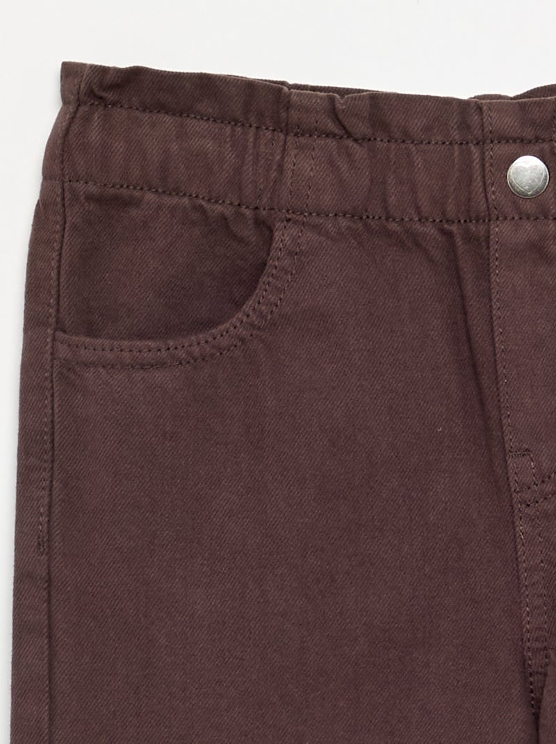 Pantalon large en denim Marron - Kiabi