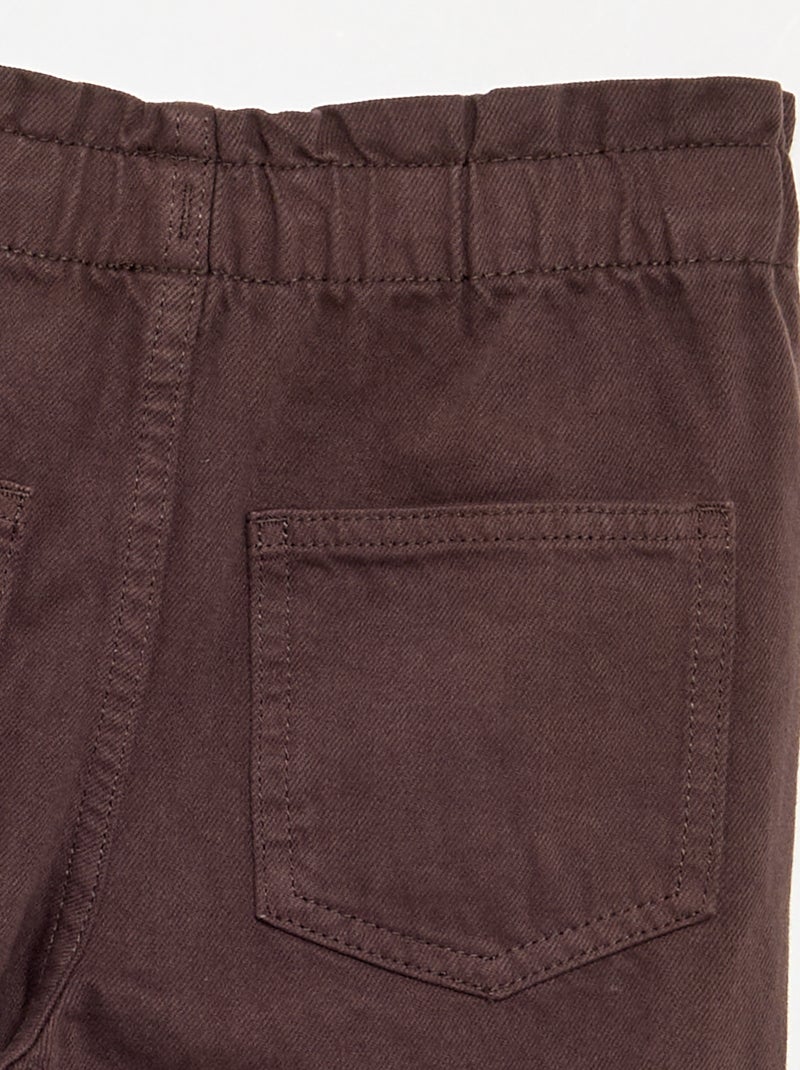 Pantalon large en denim Marron - Kiabi