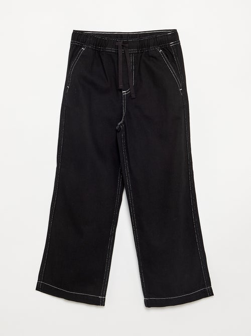 Pantalon large en denim - Kiabi Pantalon large en denim - Kiabi