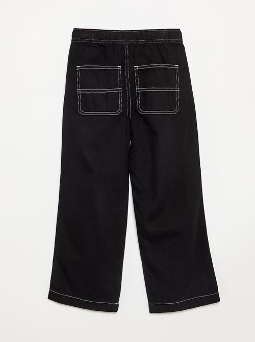Pantalon large en denim - Kiabi Pantalon large en denim - Kiabi