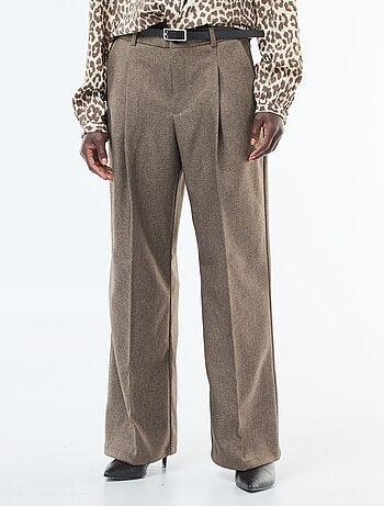 Pantalon large en flanelle avec ceinture