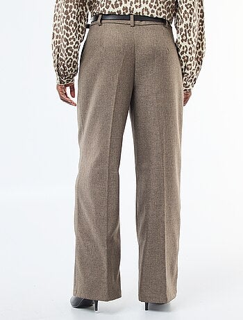 Pantalon large en flanelle avec ceinture