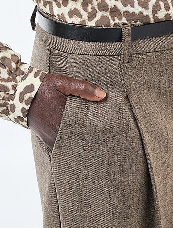 Pantalon large en flanelle avec ceinture