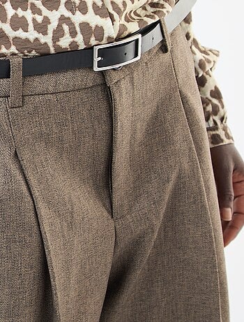 Pantalon large en flanelle avec ceinture