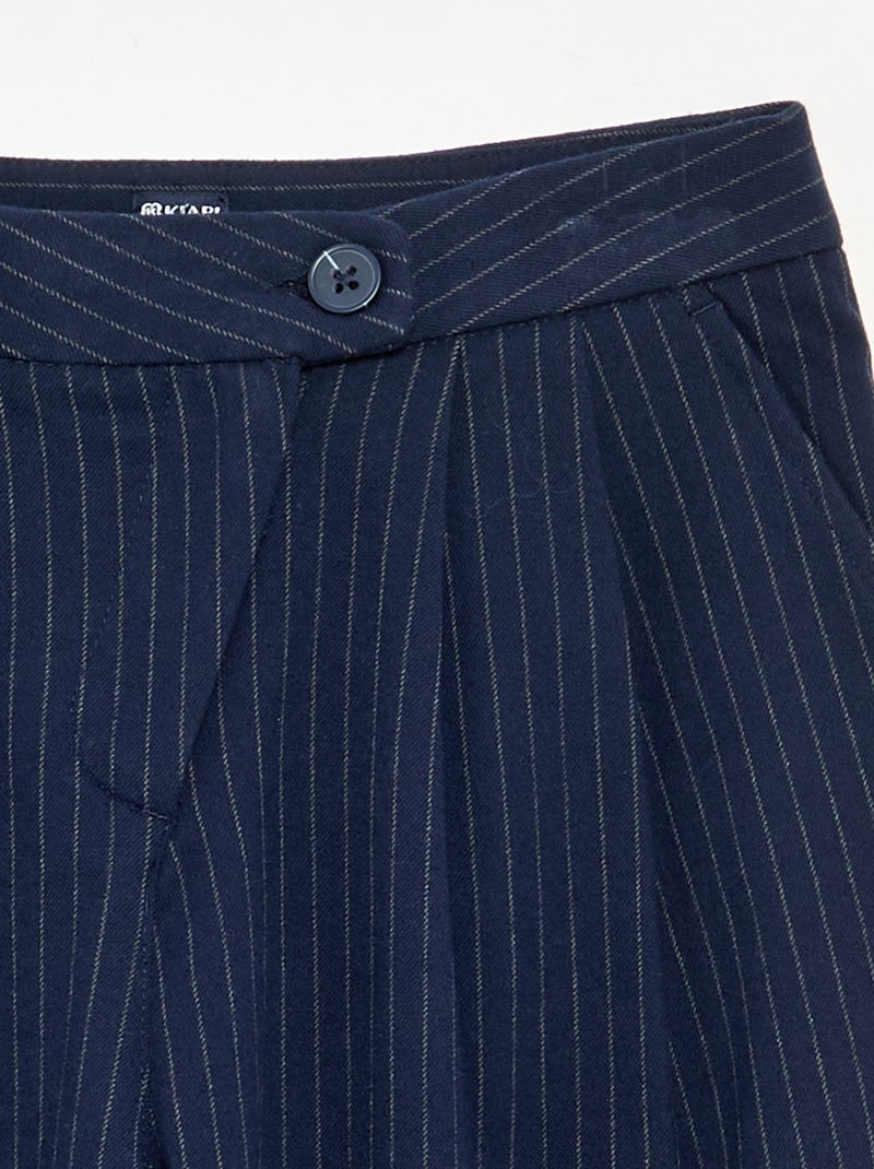 Pantalon large en flanelle Bleu - Kiabi
