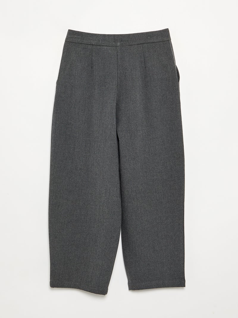 Pantalon large en flanelle Gris - Kiabi