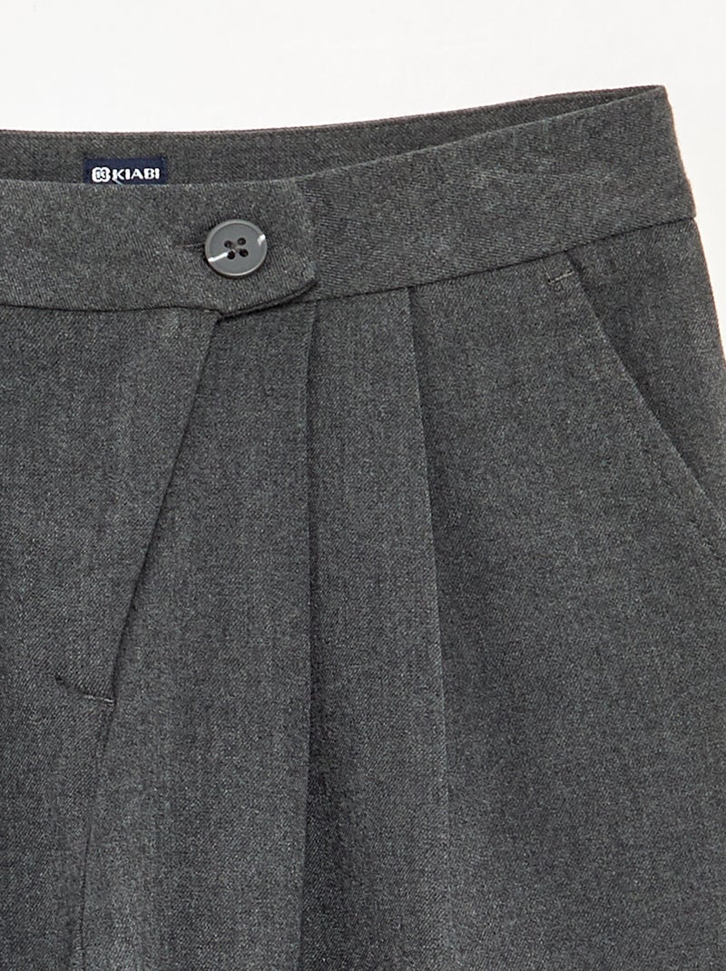 Pantalon large en flanelle Gris - Kiabi