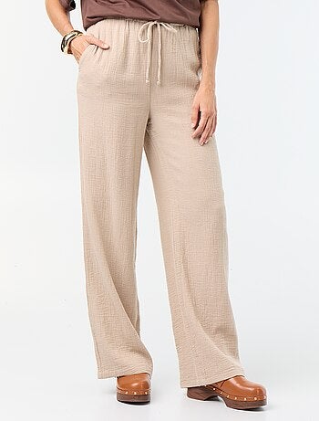 Pantalon large en gaze de coton