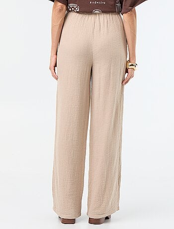 Pantalon large en gaze de coton