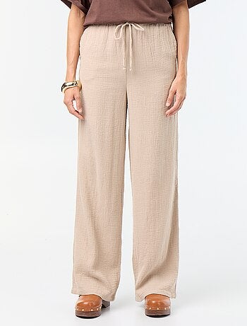 Pantalon large en gaze de coton