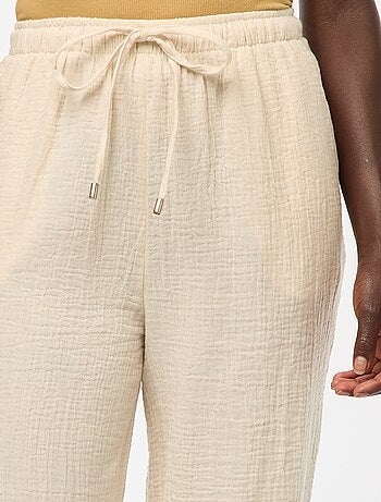 Pantalon large en gaze de coton