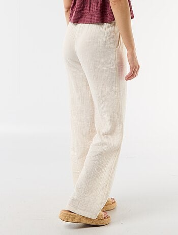Pantalon large en gaze de coton