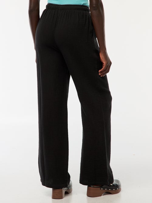 Pantalon large en gaze de coton - Kiabi